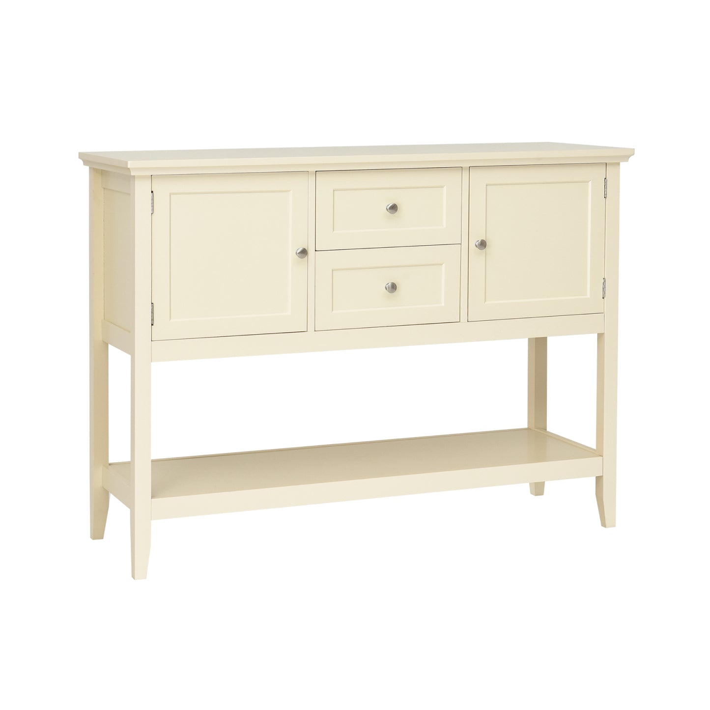 Modern Console Sideboard Table with Open Shelf and Drawers - Beige