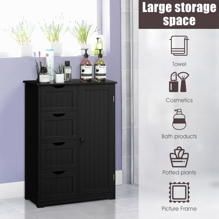 4 Drawer Wooden Standing Storage Cabinet