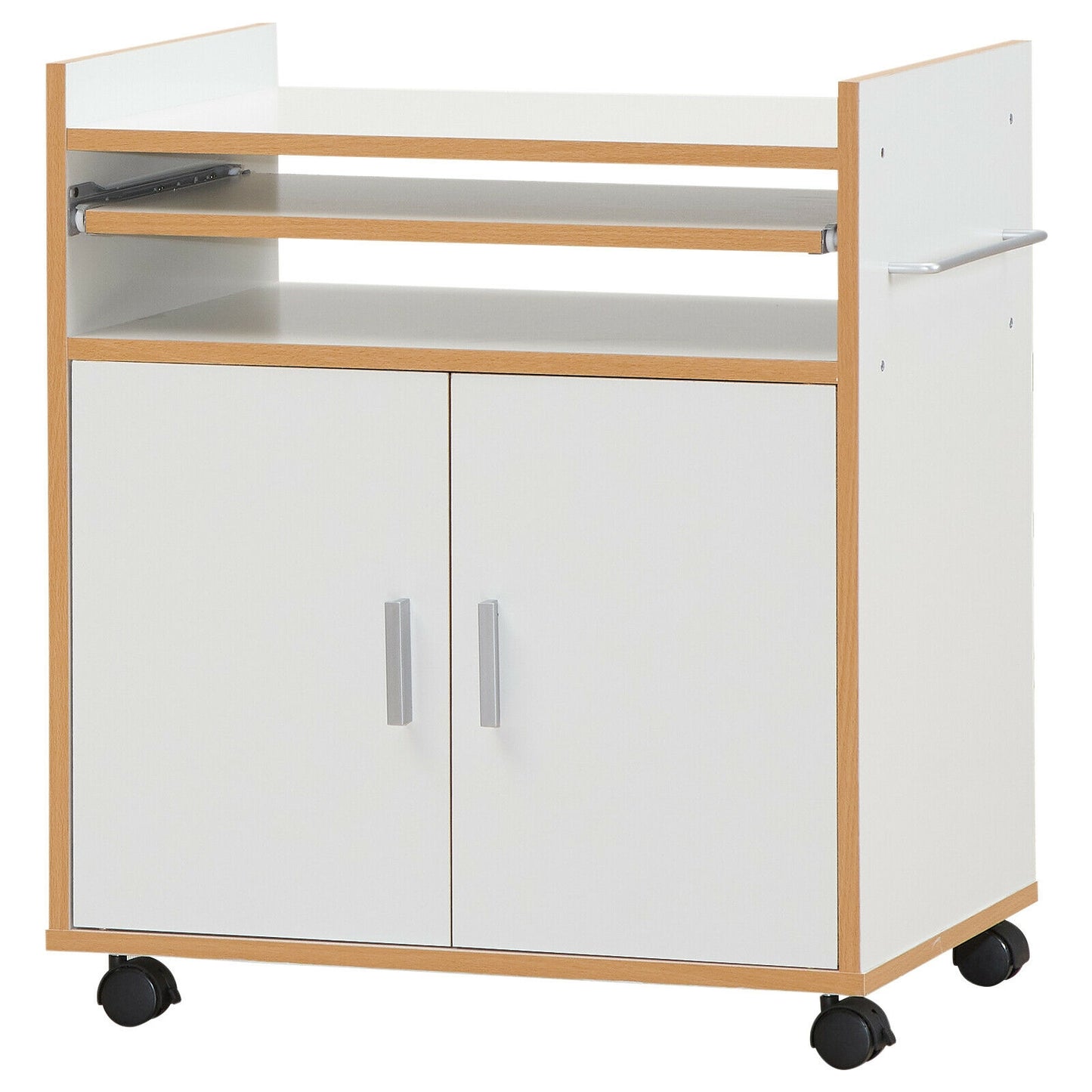 Rolling Kitchen Island Cart with Storage Cabinet Removable Shelf and Towel Rack