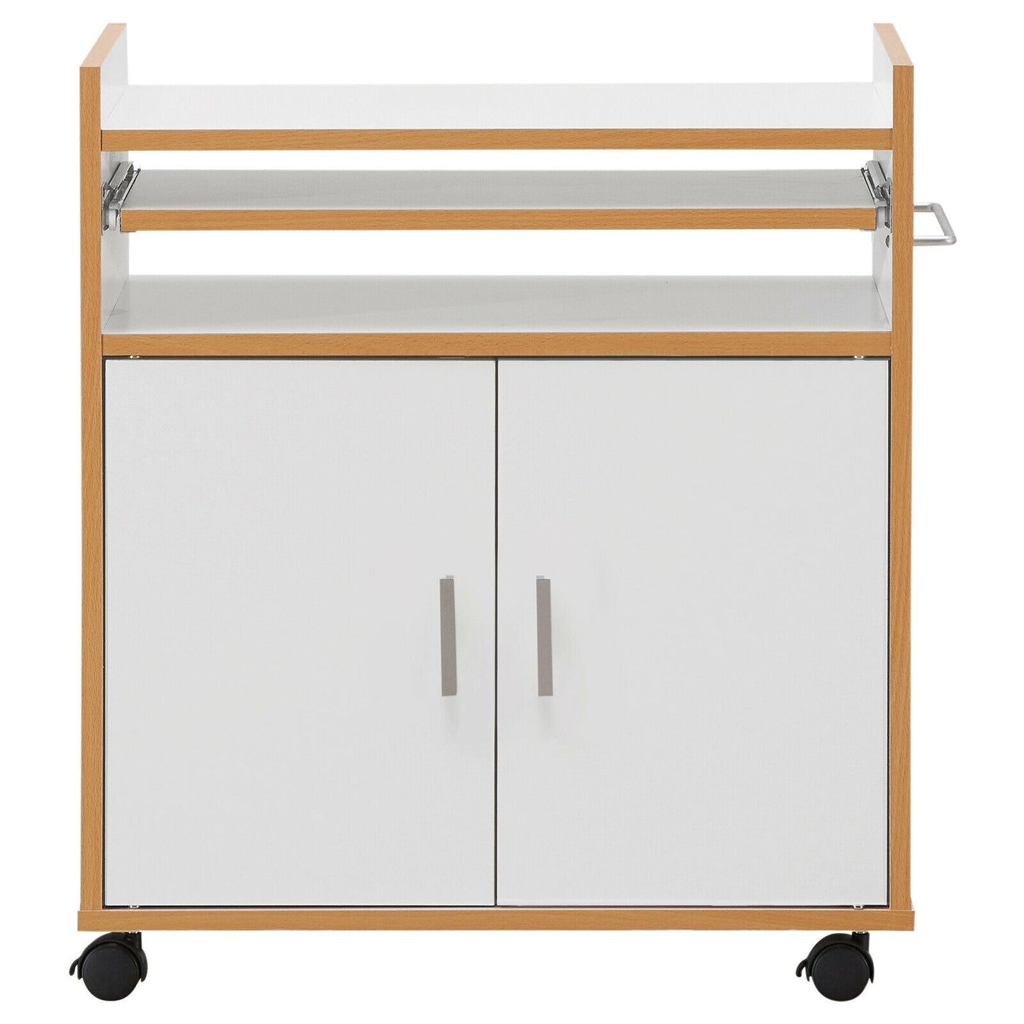 Rolling Kitchen Island Cart with Storage Cabinet Removable Shelf and Towel Rack