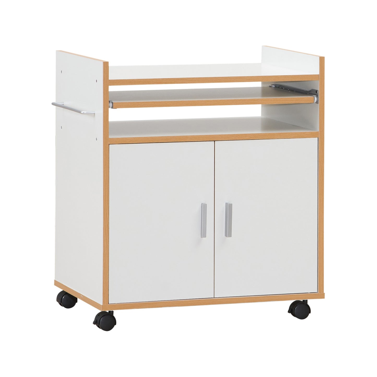 Rolling Kitchen Island Cart with Storage Cabinet Removable Shelf and Towel Rack