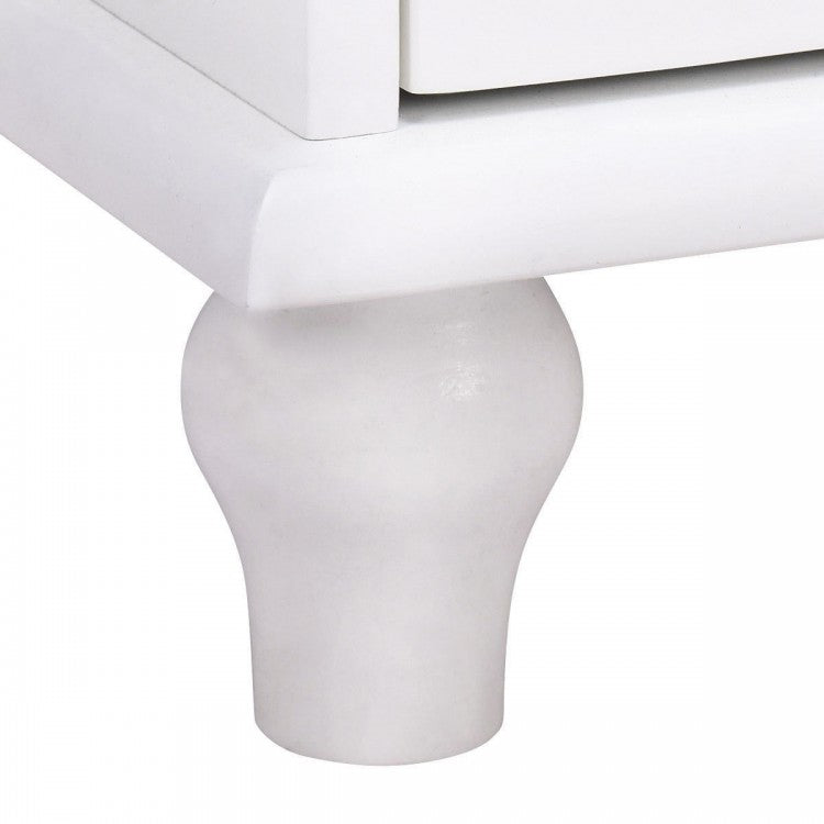 Elegant White Wooden 2 Door Storage Cabinet with Adjustable Shelves