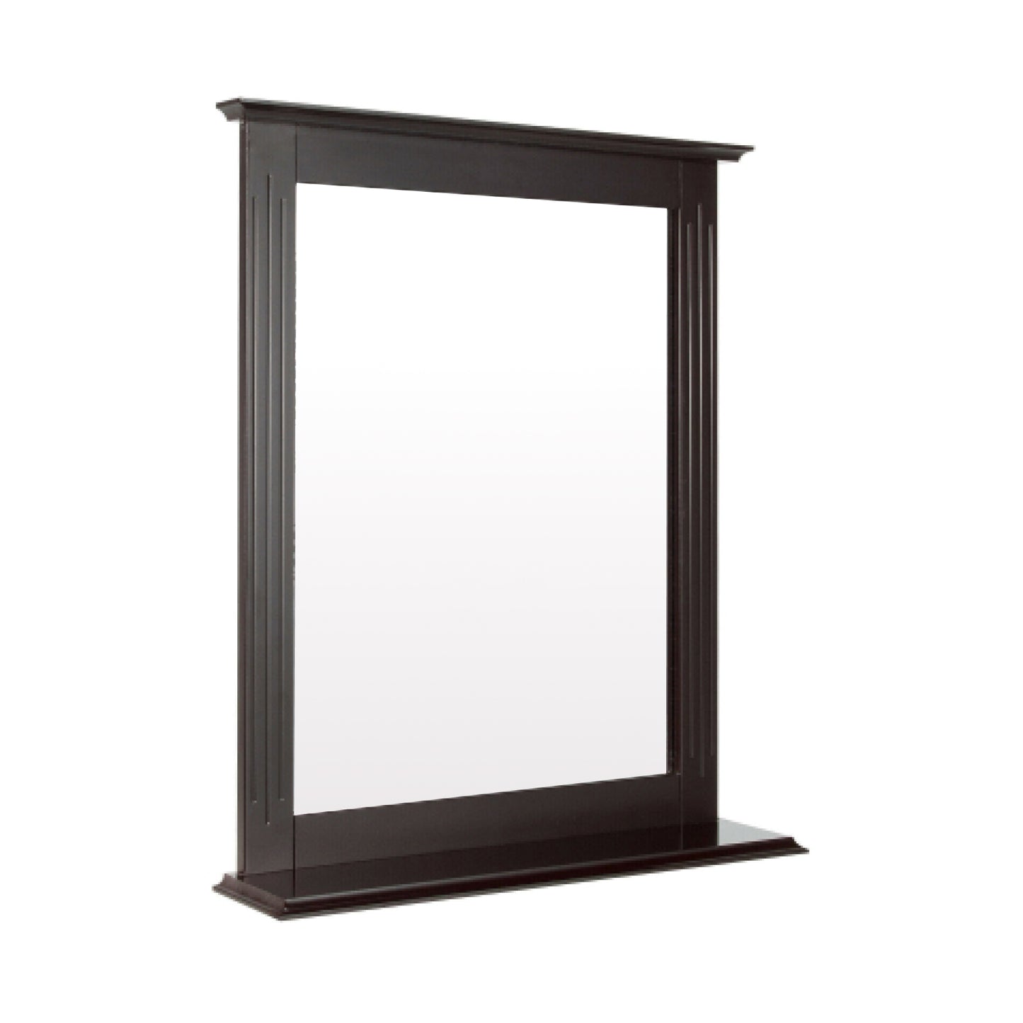 Wall-Mounted Vanity Mirror with Shelf for Storage and Elegant Design - Brown