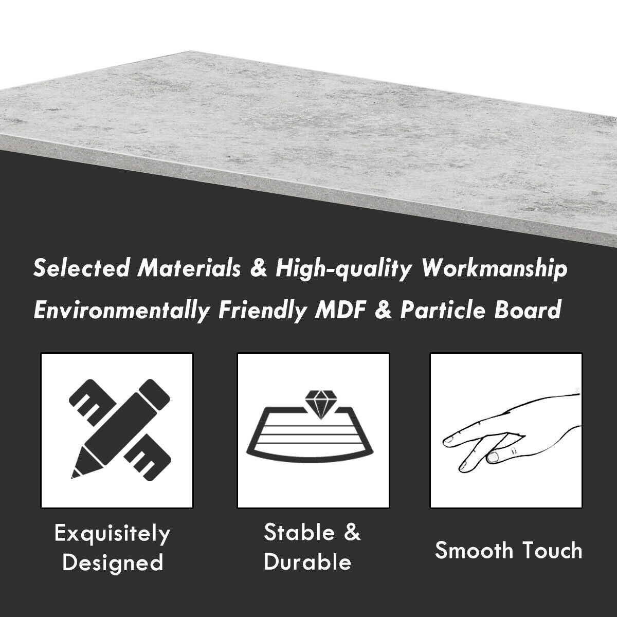Coffee Table with Multiple Storage Shelves in Grey Finish