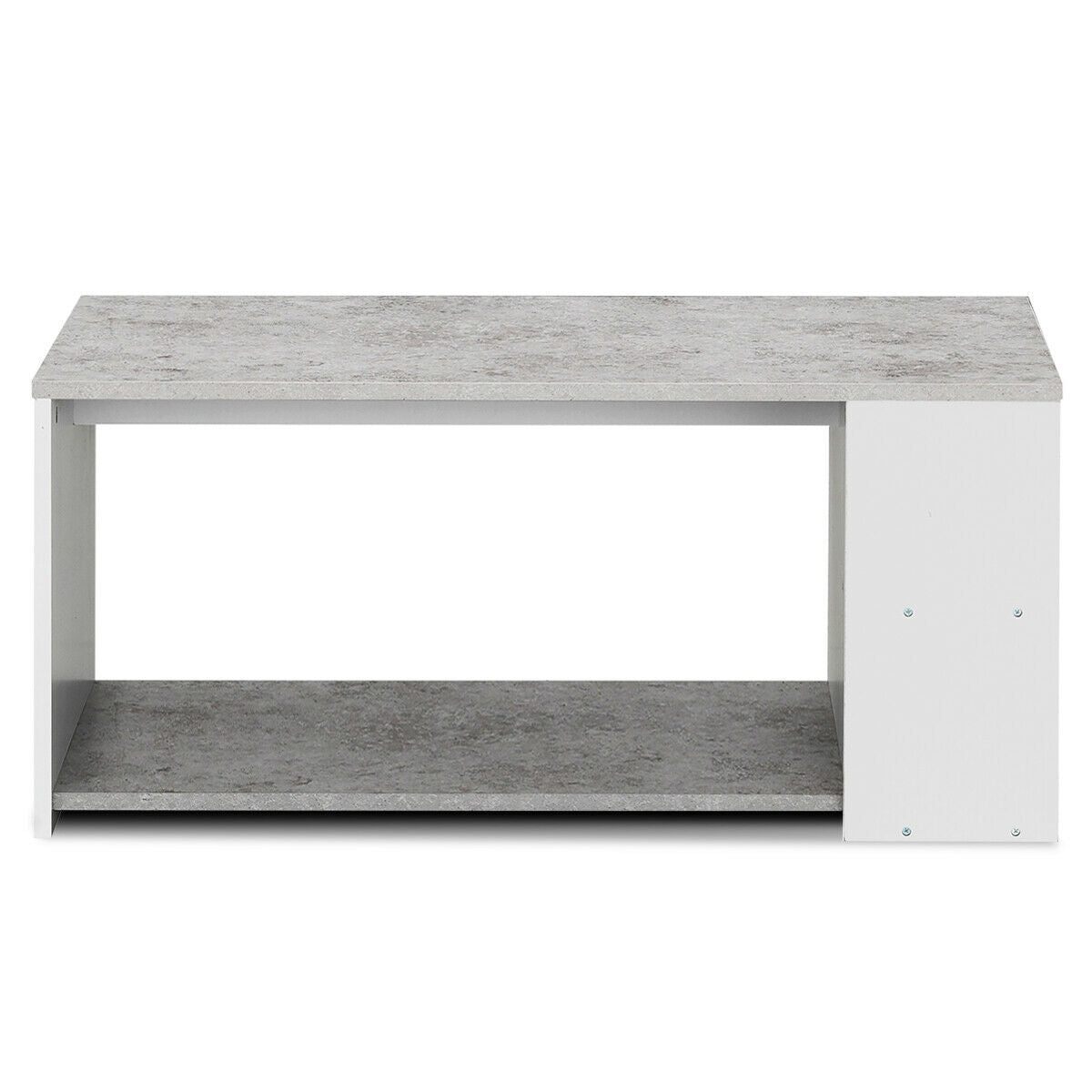 Coffee Table with Multiple Storage Shelves in Grey Finish