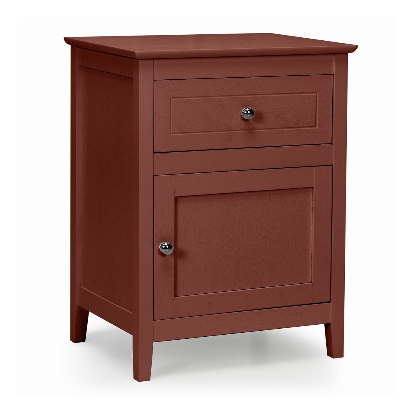 2-Tier Wood Accent Table with Drawer and Cabinet Storage in Walnut Finish