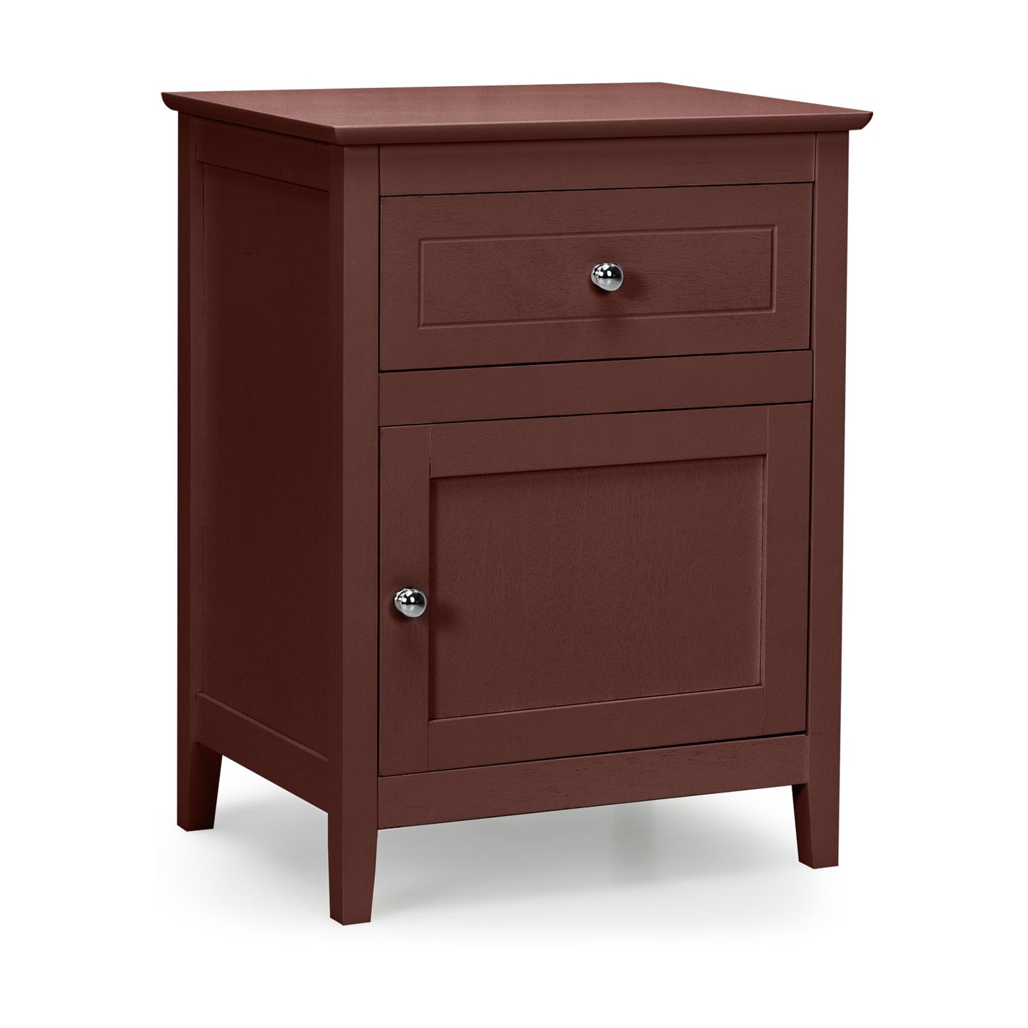 2-Tier Wood Accent Table with Drawer and Cabinet Storage in Dark Brown Finish