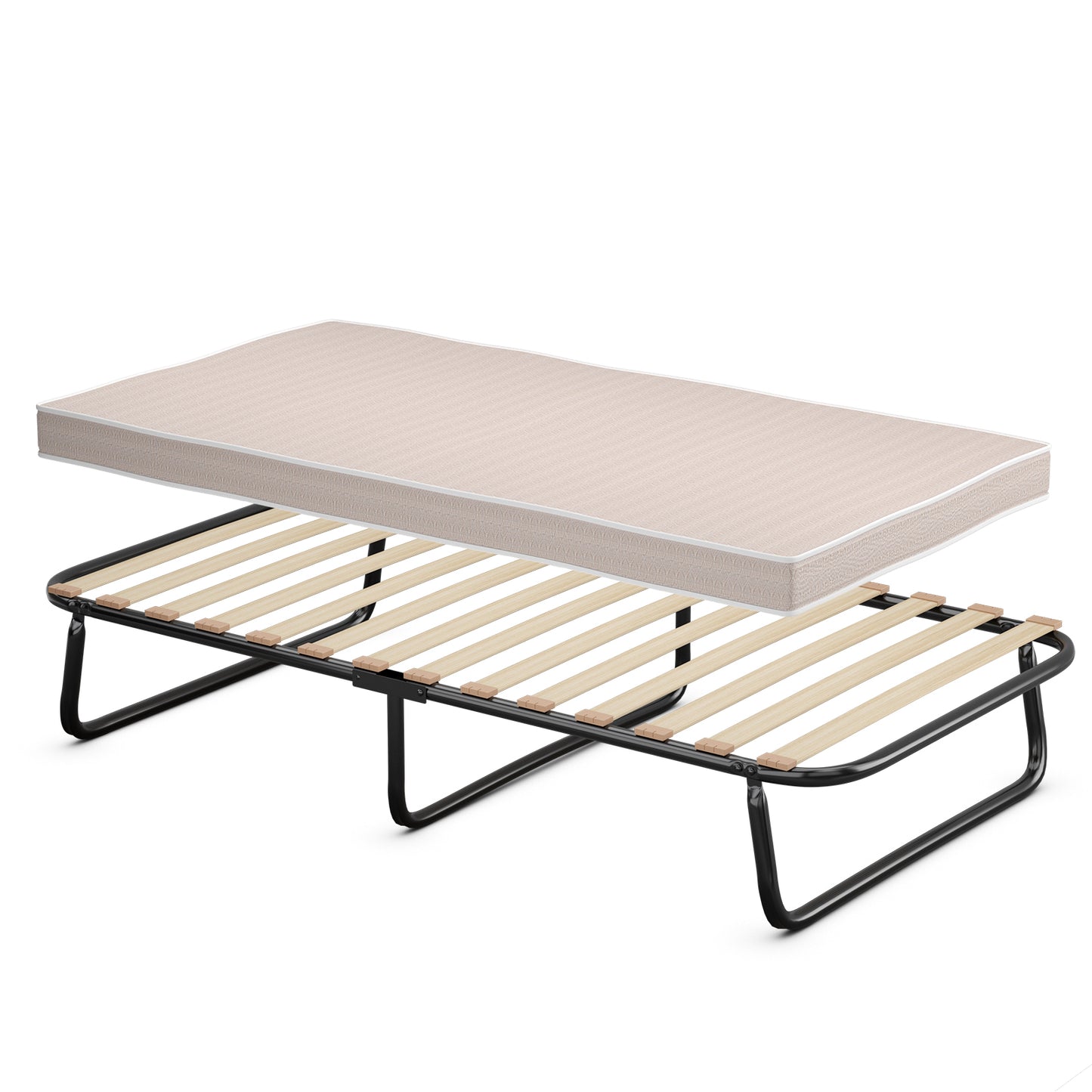 Compact Twin Folding Guest Bed with Memory Foam Mattress - Made in Italy