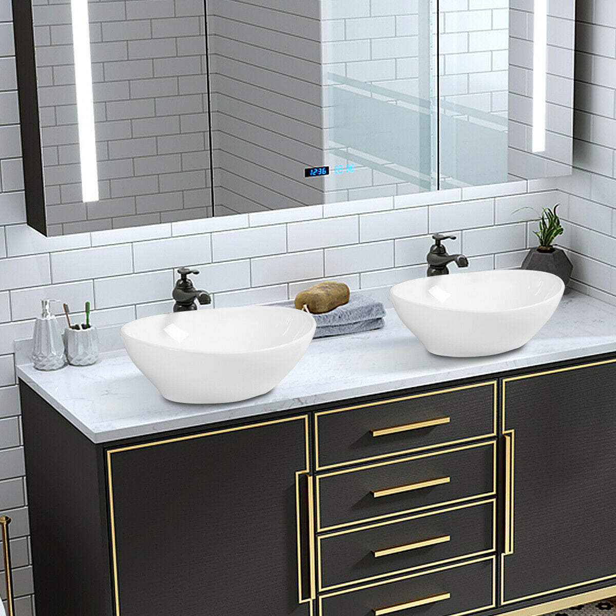 Premium Ceramic Oval Vessel Sink