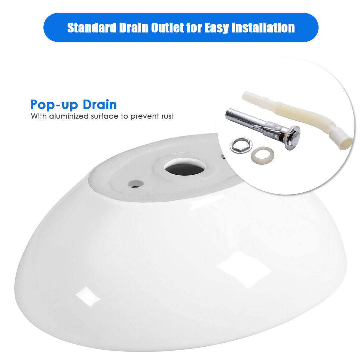 Premium Ceramic Oval Vessel Sink