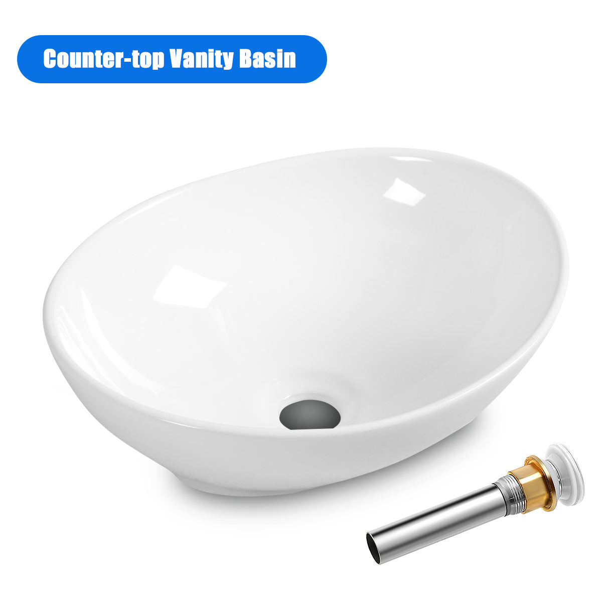Premium Ceramic Oval Vessel Sink