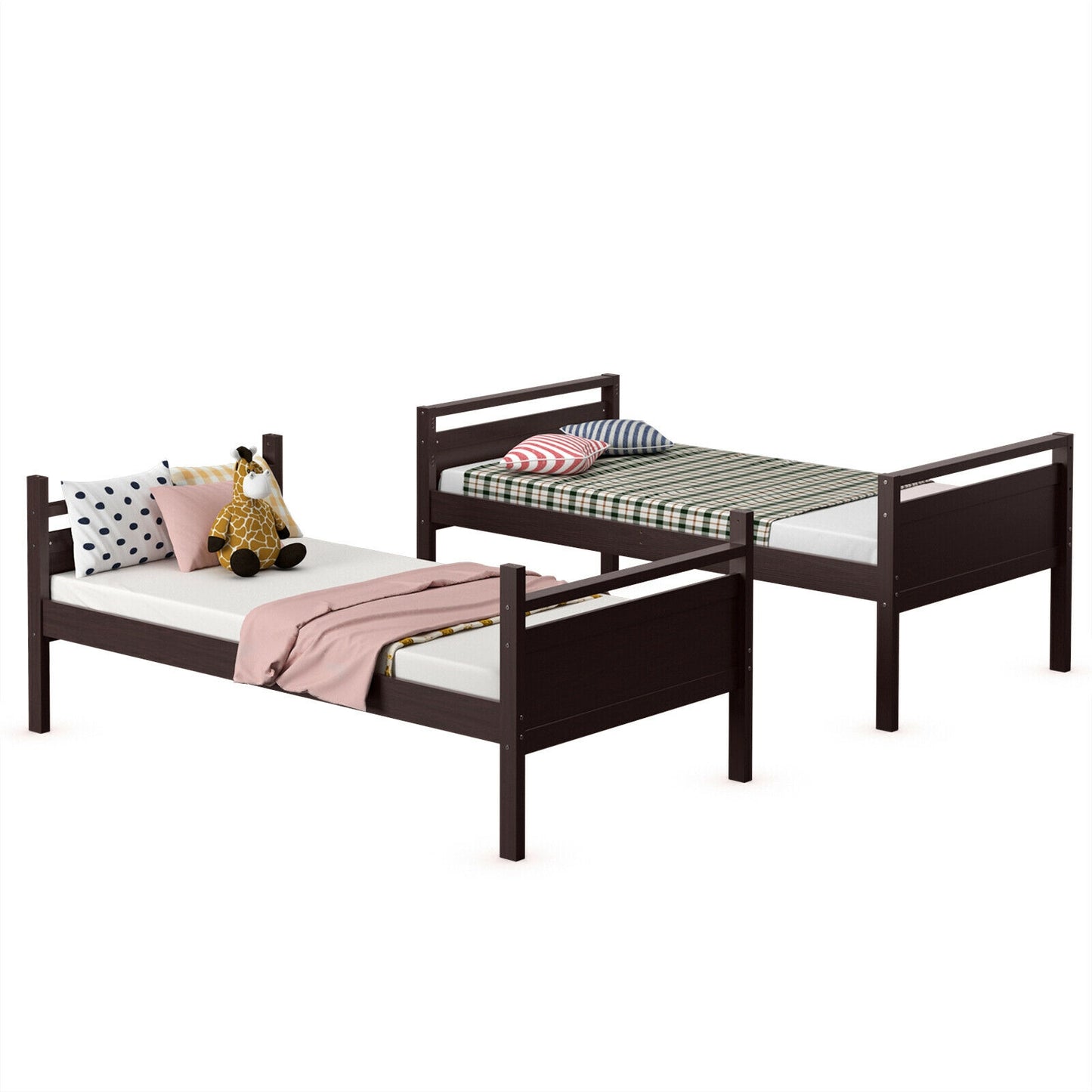 Convertible Twin Over Twin Wooden Bunk Bed