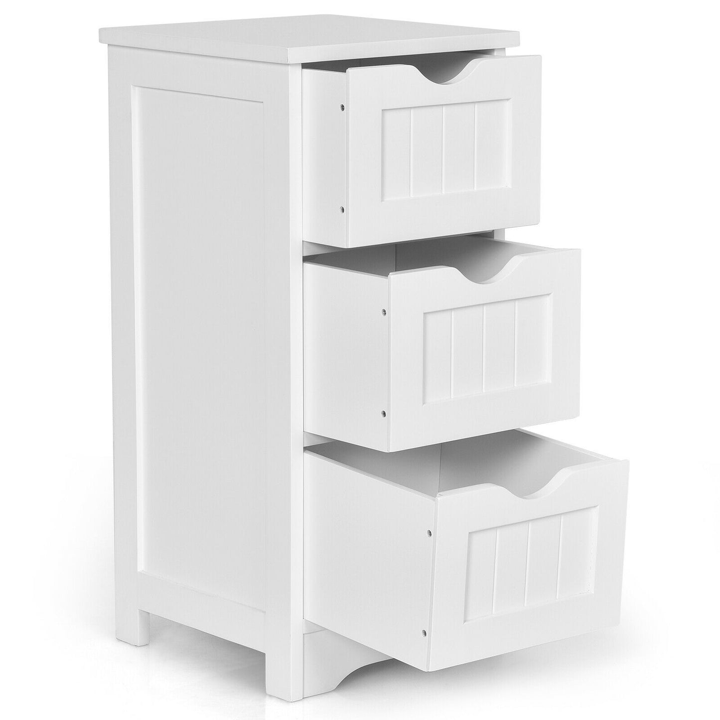 Elegant 3 Tier Freestanding Wooden Bathroom Storage Cabinet