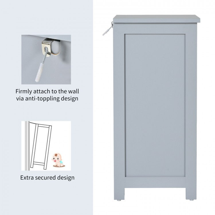 Elegant 3 Tier Freestanding Wooden Bathroom Storage Cabinet