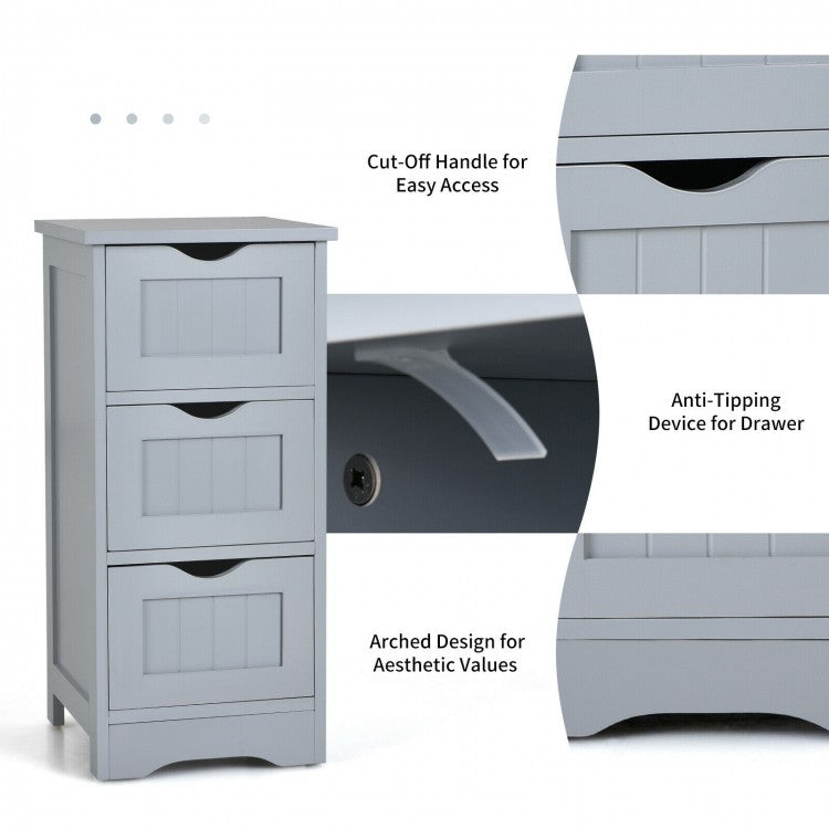 Elegant 3 Tier Freestanding Wooden Bathroom Storage Cabinet