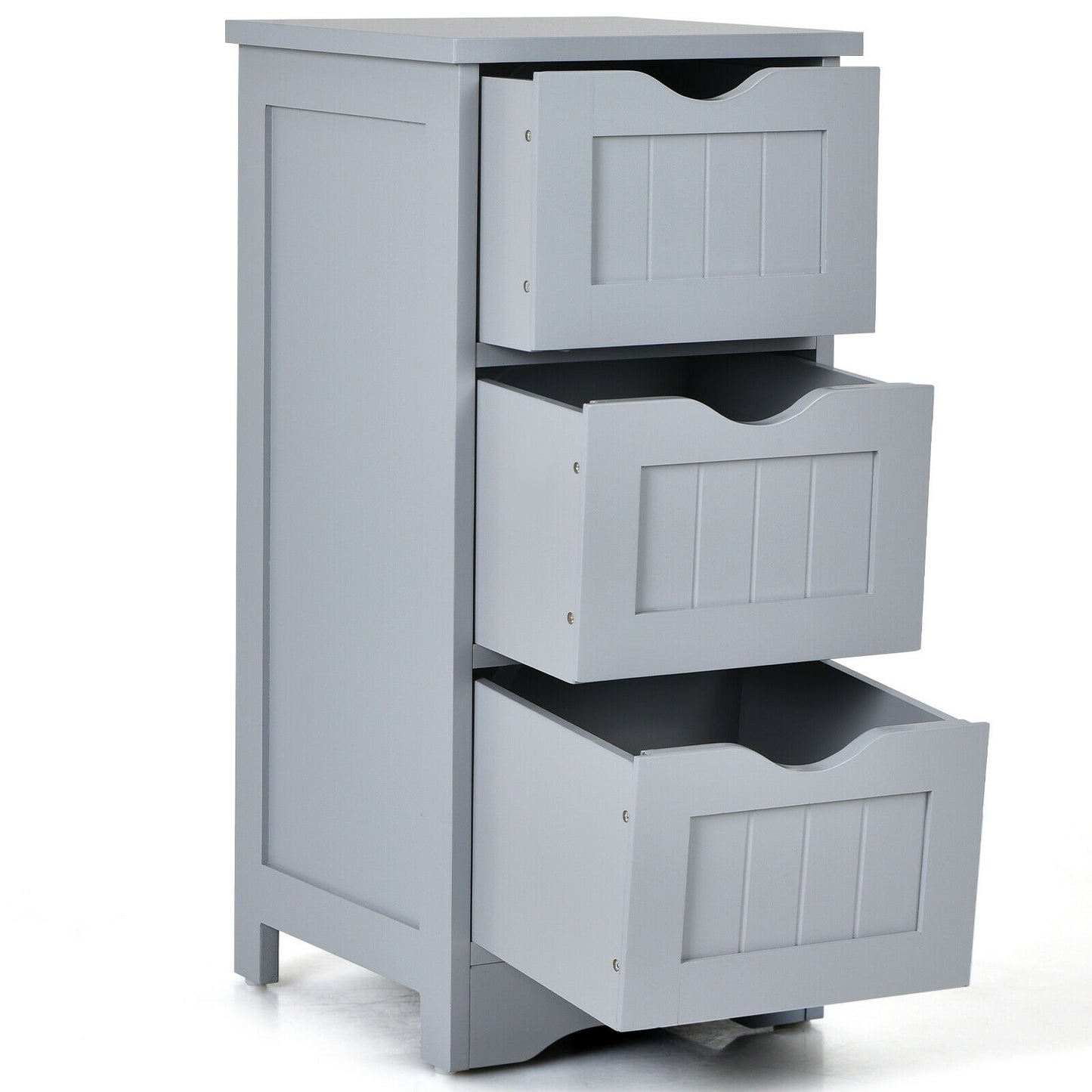 Elegant 3 Tier Freestanding Wooden Bathroom Storage Cabinet