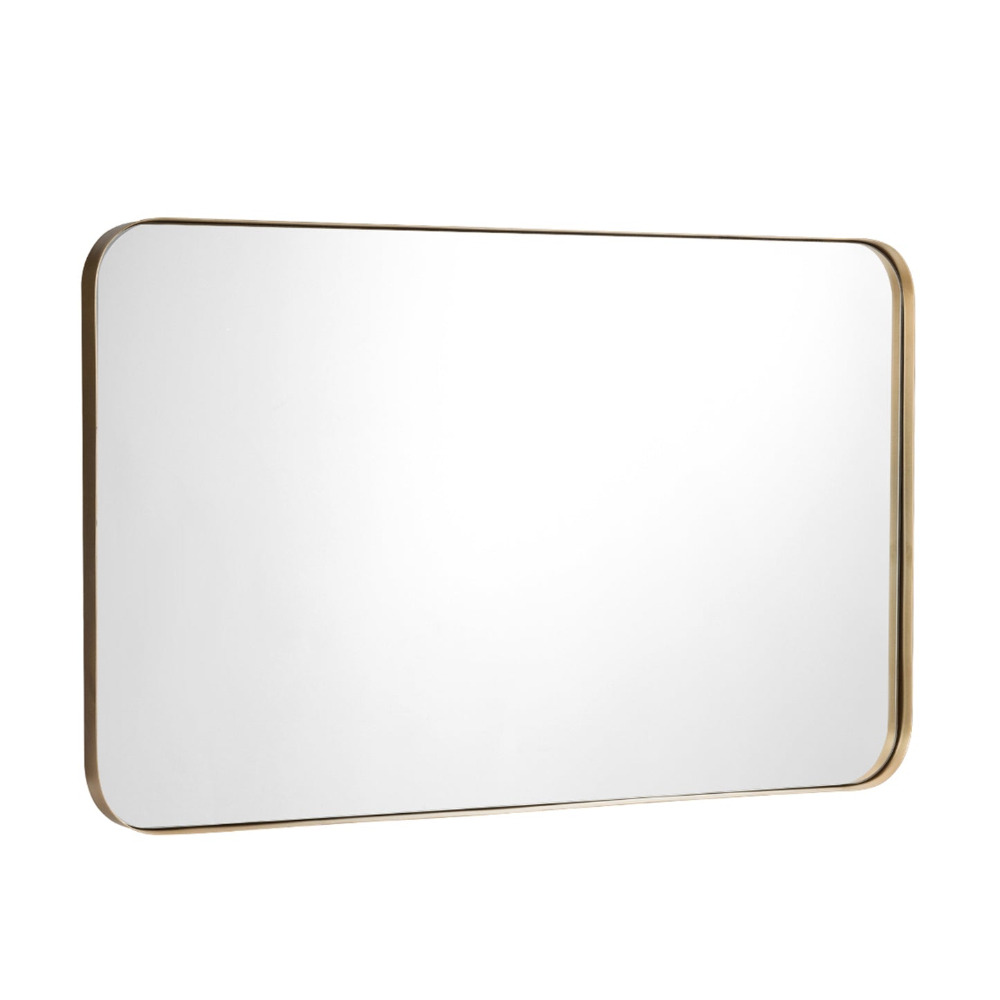 32" x 20" Wall-Mounted Rectangle Mirror with Metal Frame - Golden