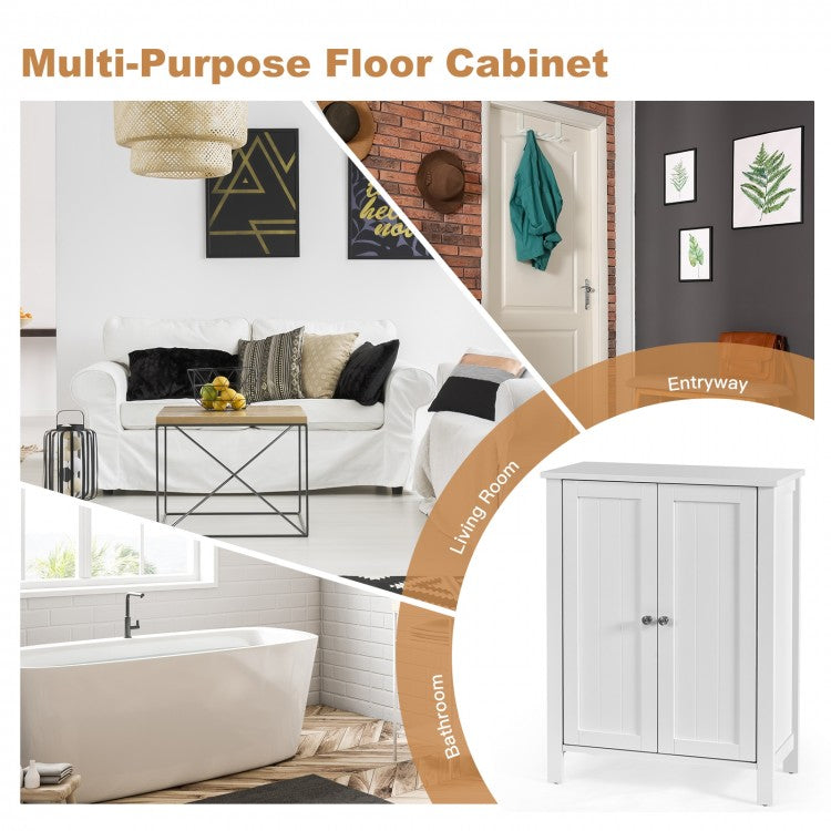 3 Tier 2-Door Bathroom Storage Cabinet Space Saver
