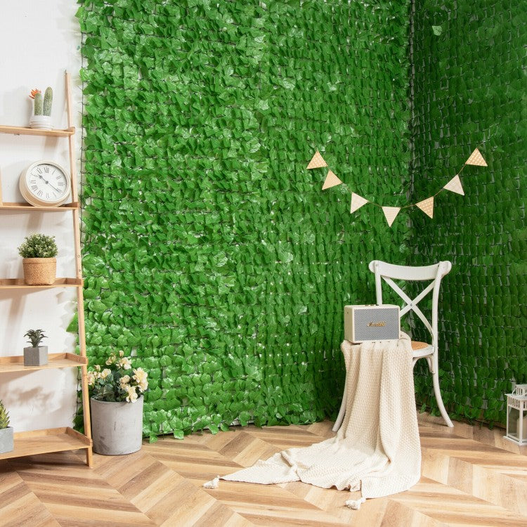 118" x 39" Artificial Ivy Privacy Fence – Lush Green Vine Décor for Outdoor & Indoor Spaces