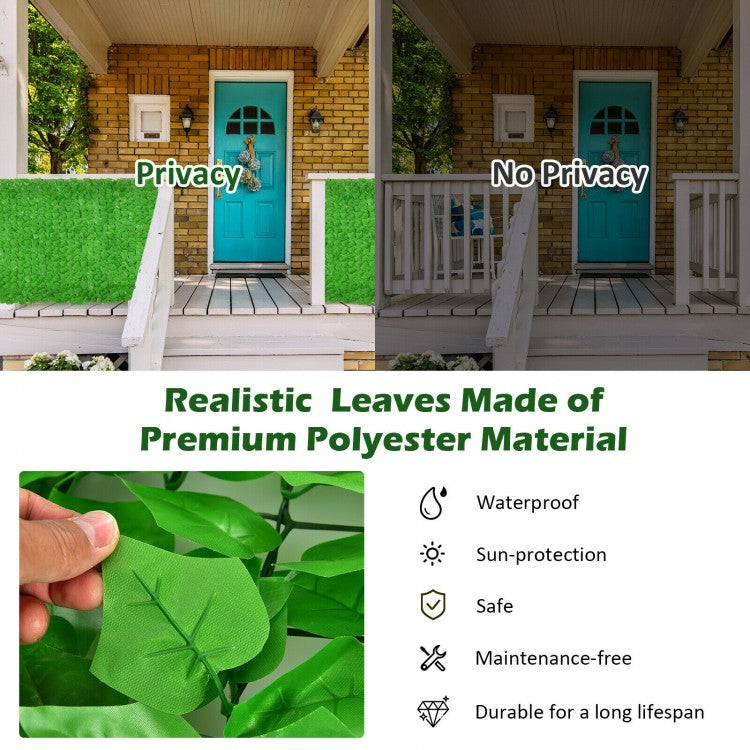 118" x 39" Artificial Ivy Privacy Fence – Lush Green Vine Décor for Outdoor & Indoor Spaces