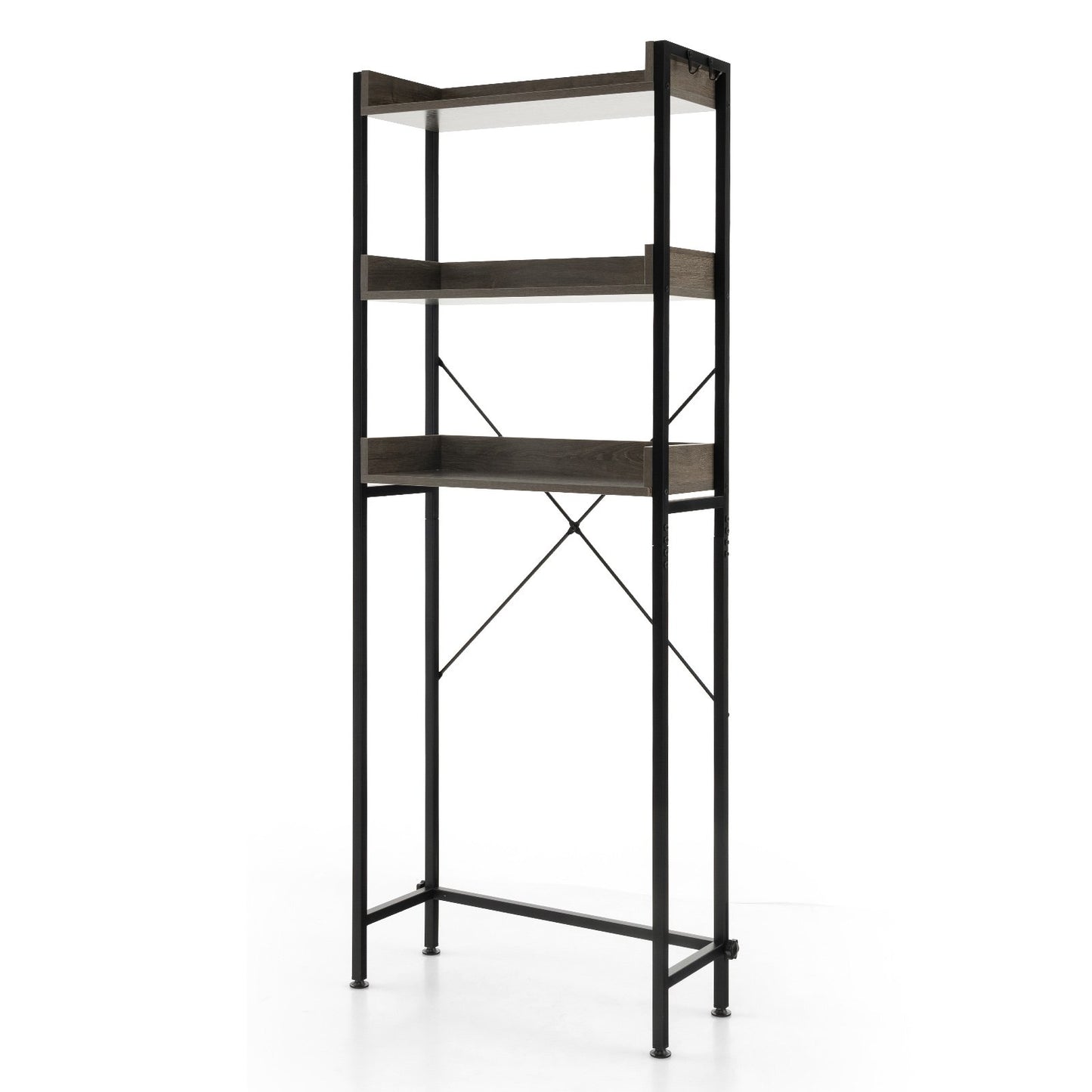 Over-The-Toilet Storage with Hooks & Adjustable Bar