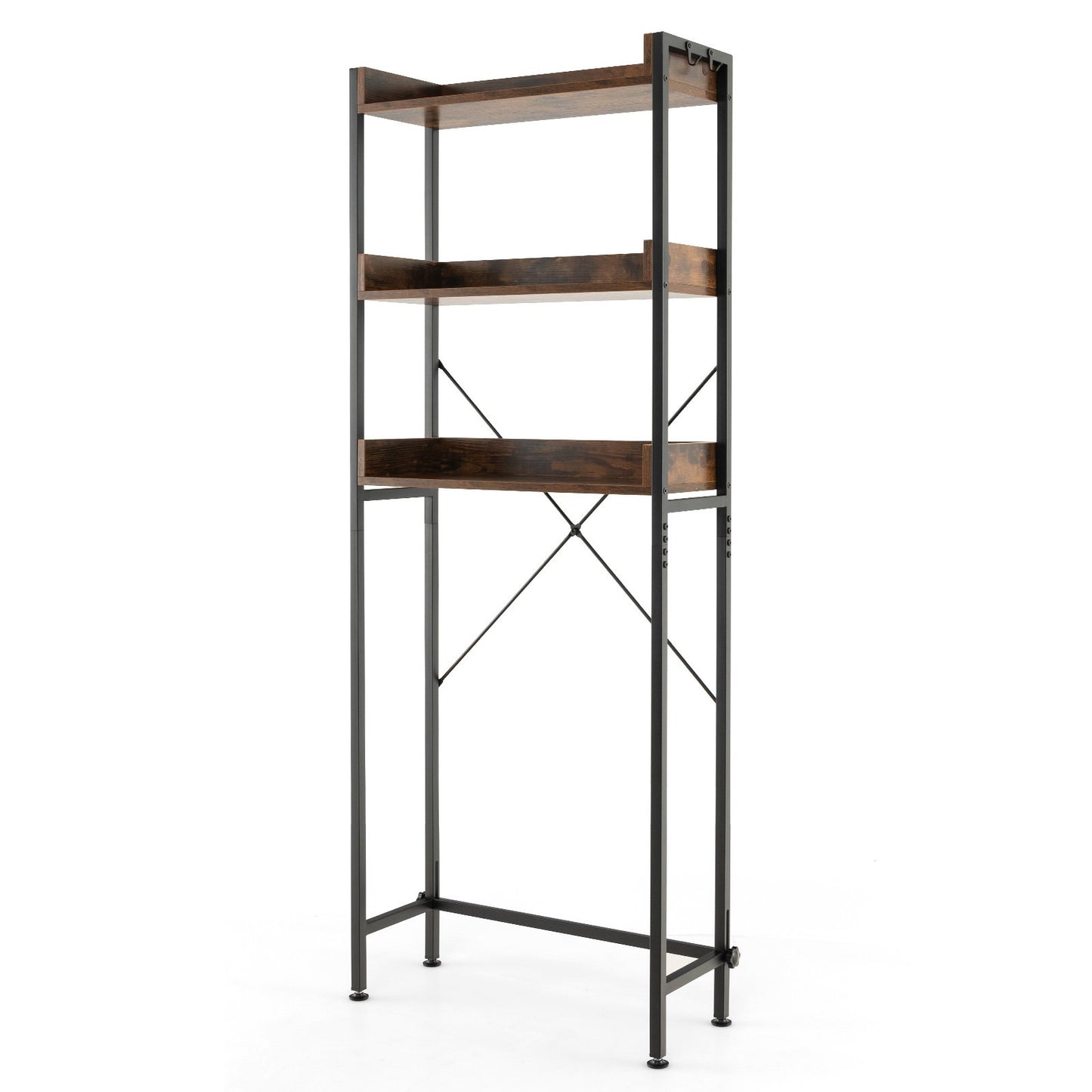 Over-The-Toilet Storage with Hooks & Adjustable Bar