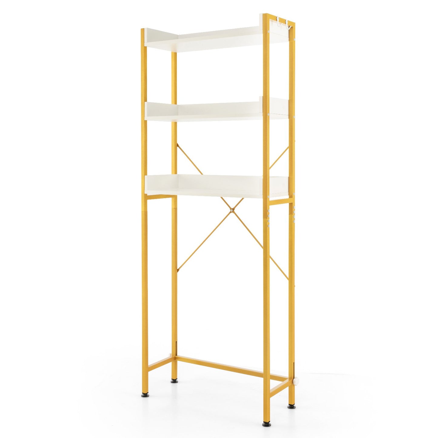 Over-The-Toilet Storage with Hooks & Adjustable Bar