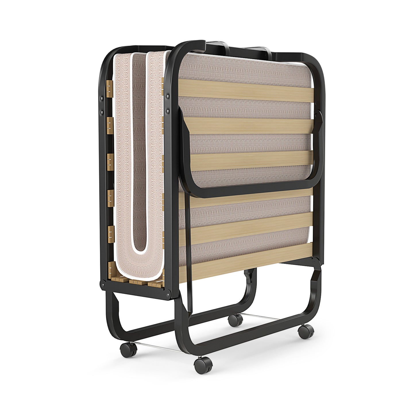Premium Italian Made Rollaway Folding Bed with Memory Foam Mattress