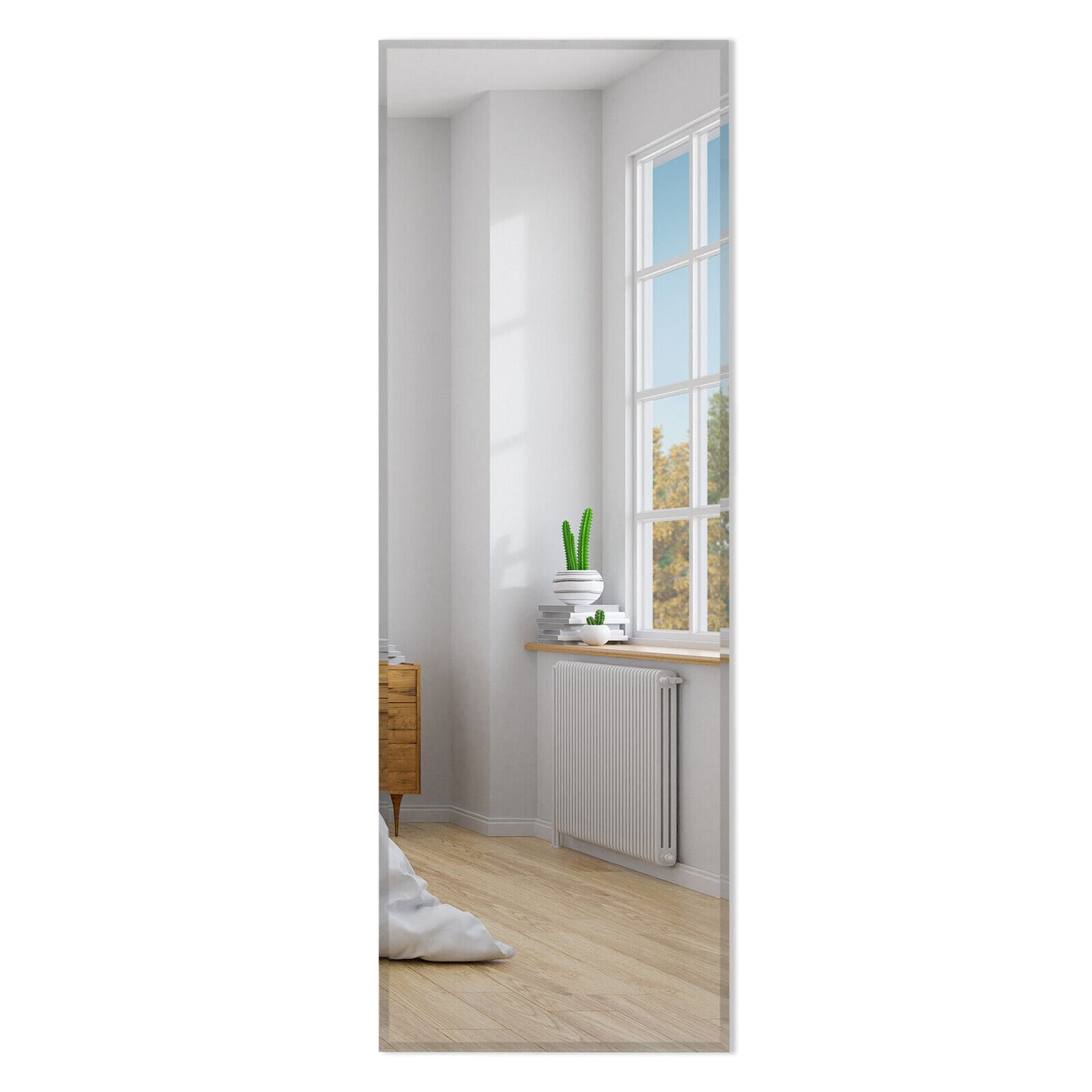 43 x 15 Inch Frameless Full-Length Wall Mirror with Clear Imaging and Explosion-Proof Film