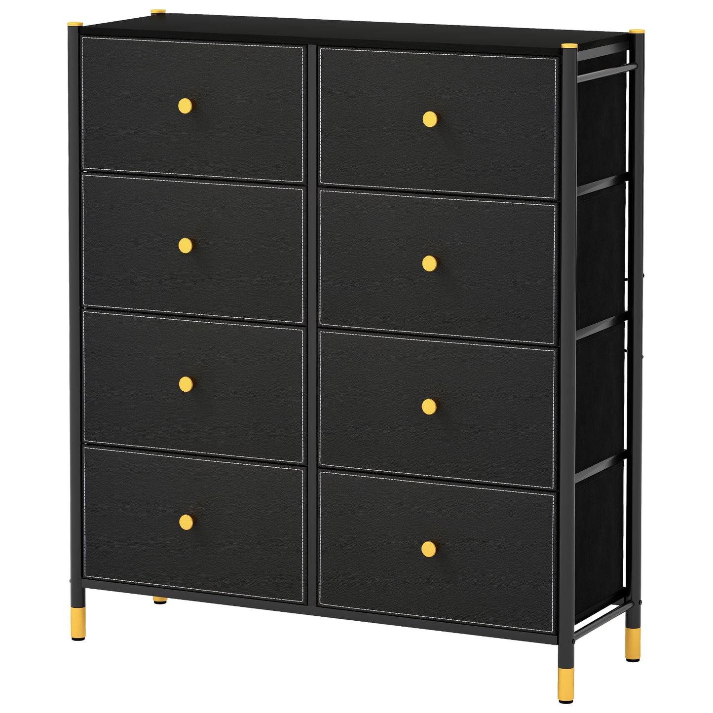 8-Drawer Fabric Dresser Organizer with Metal Frame and Wood Top for Bedroom