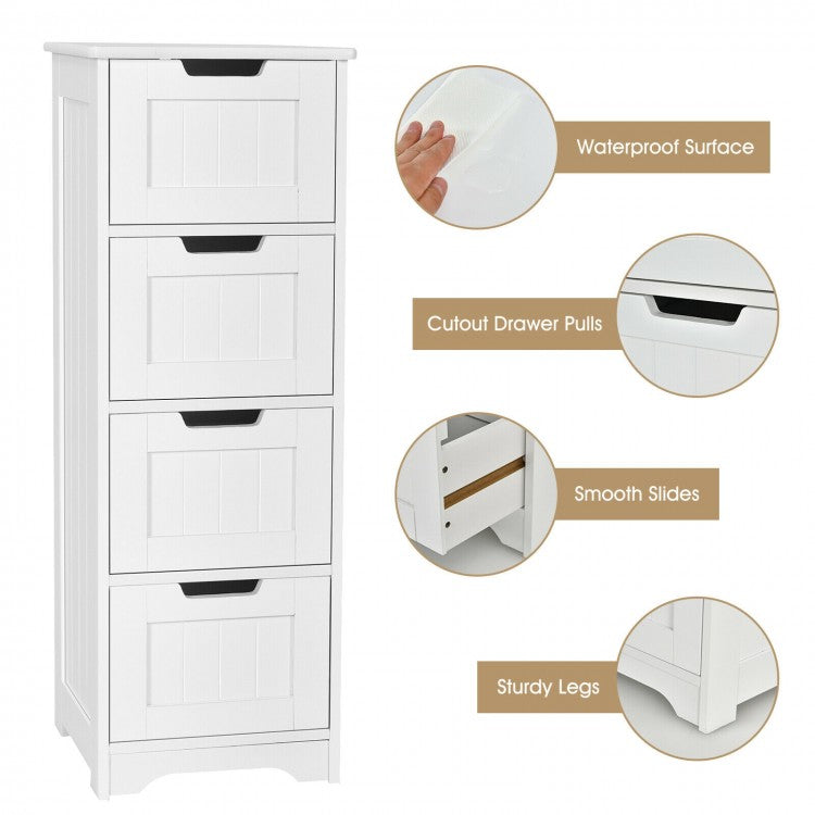 Compact 4 Drawer Freestanding Storage Cabinet with Versatile Organizer