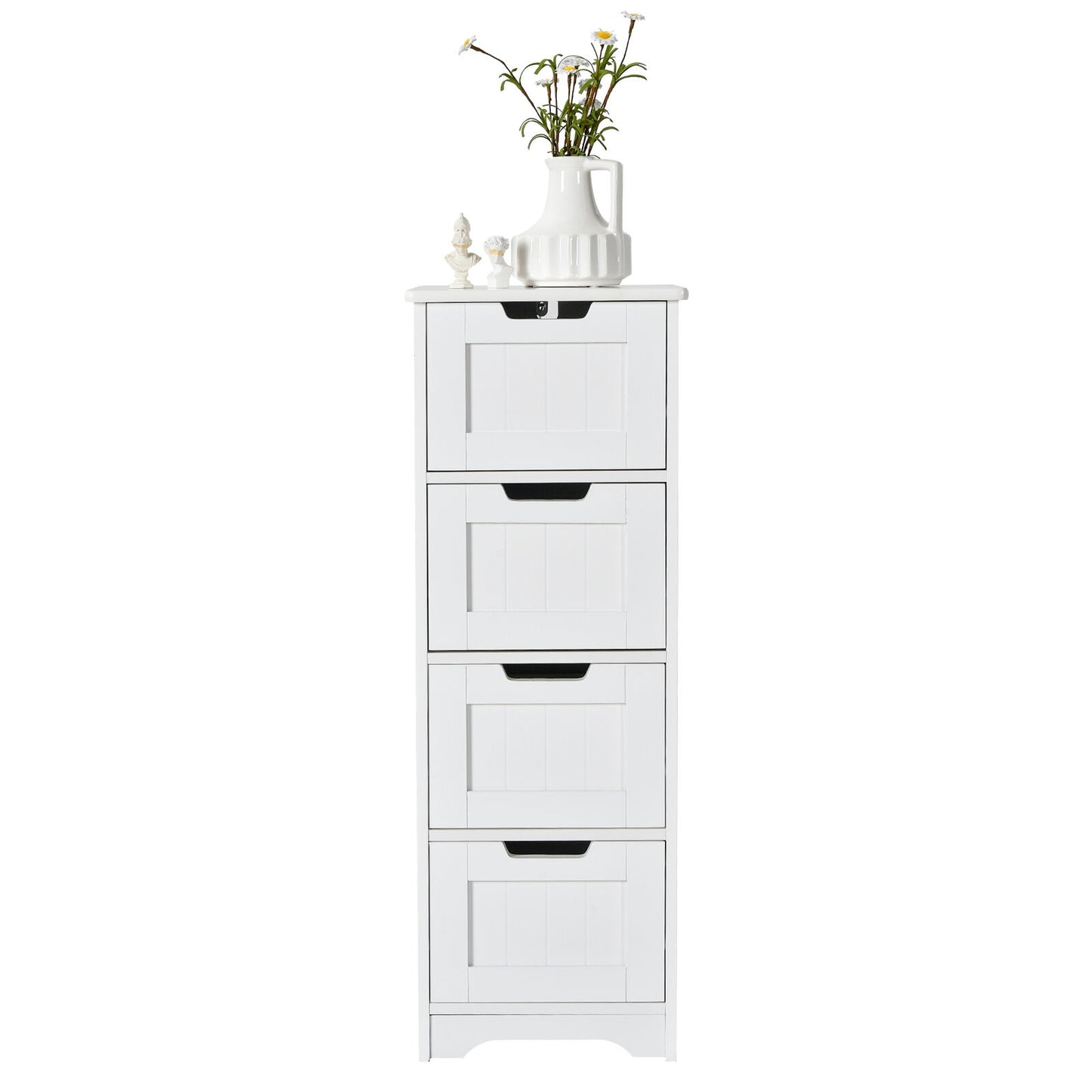 Compact 4 Drawer Freestanding Storage Cabinet with Versatile Organizer