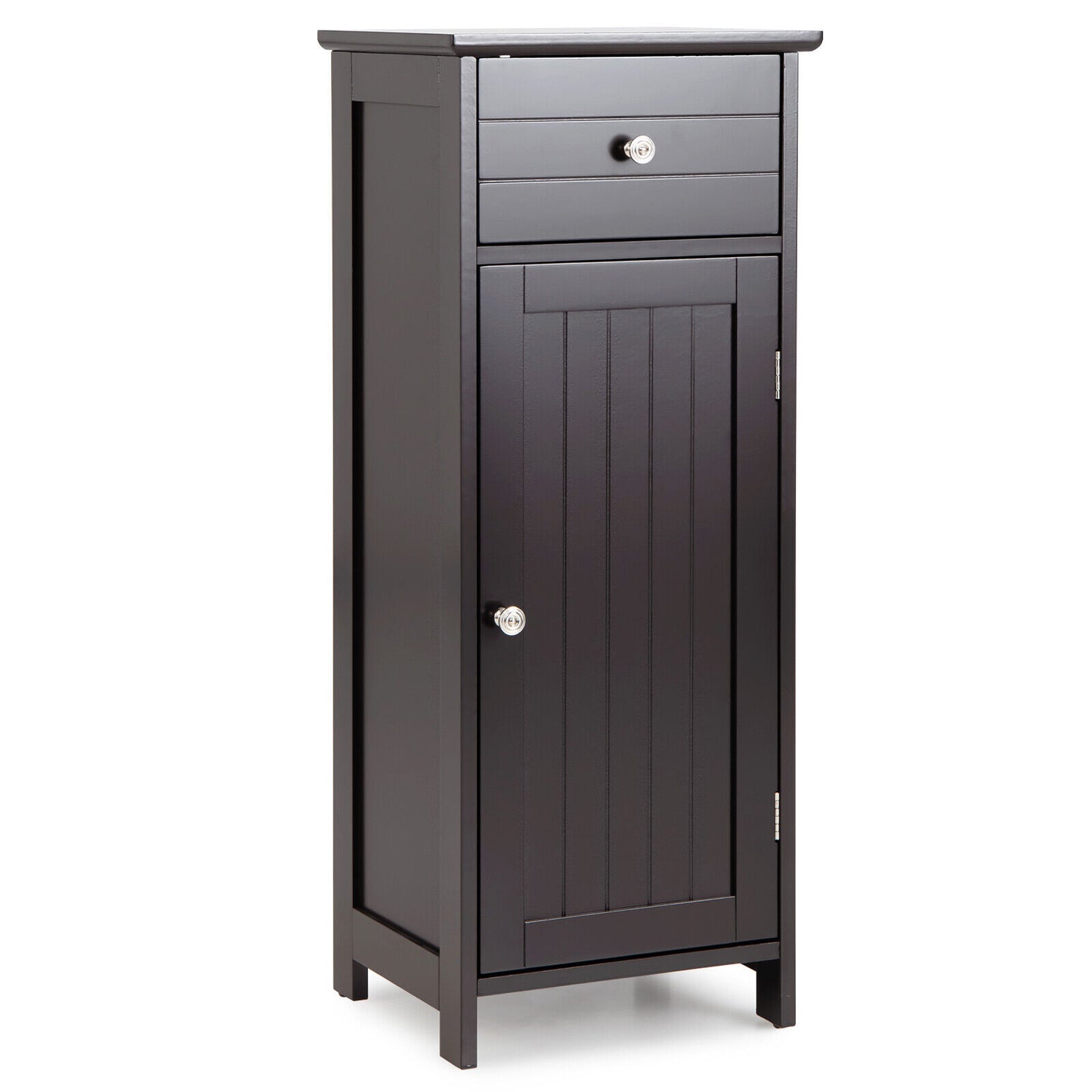 Compact Wooden Bathroom Storage Cabinet with Adjustable Shelf & Drawer