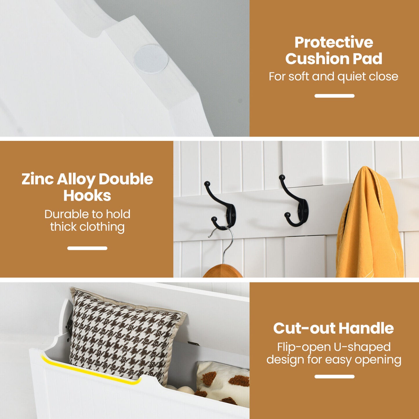 All-in-One Hall Tree with Shoe Bench Coat Hooks and Enclosed Storage