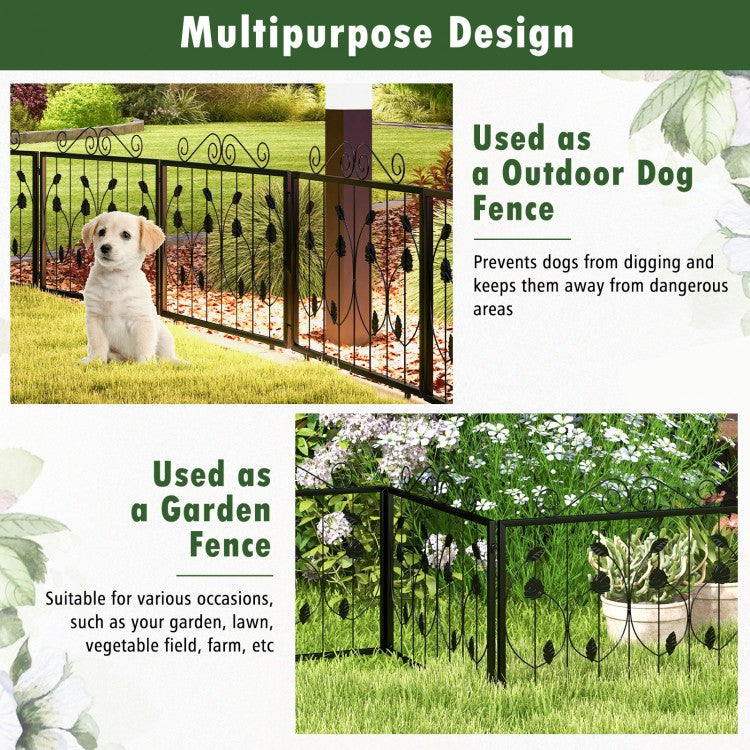 Decorative Galvanized Metal Garden Fence – 8 Panels, Flexible & Rustproof