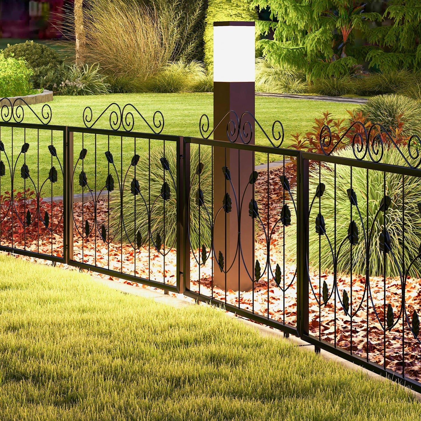 Decorative Galvanized Metal Garden Fence – 8 Panels, Flexible & Rustproof