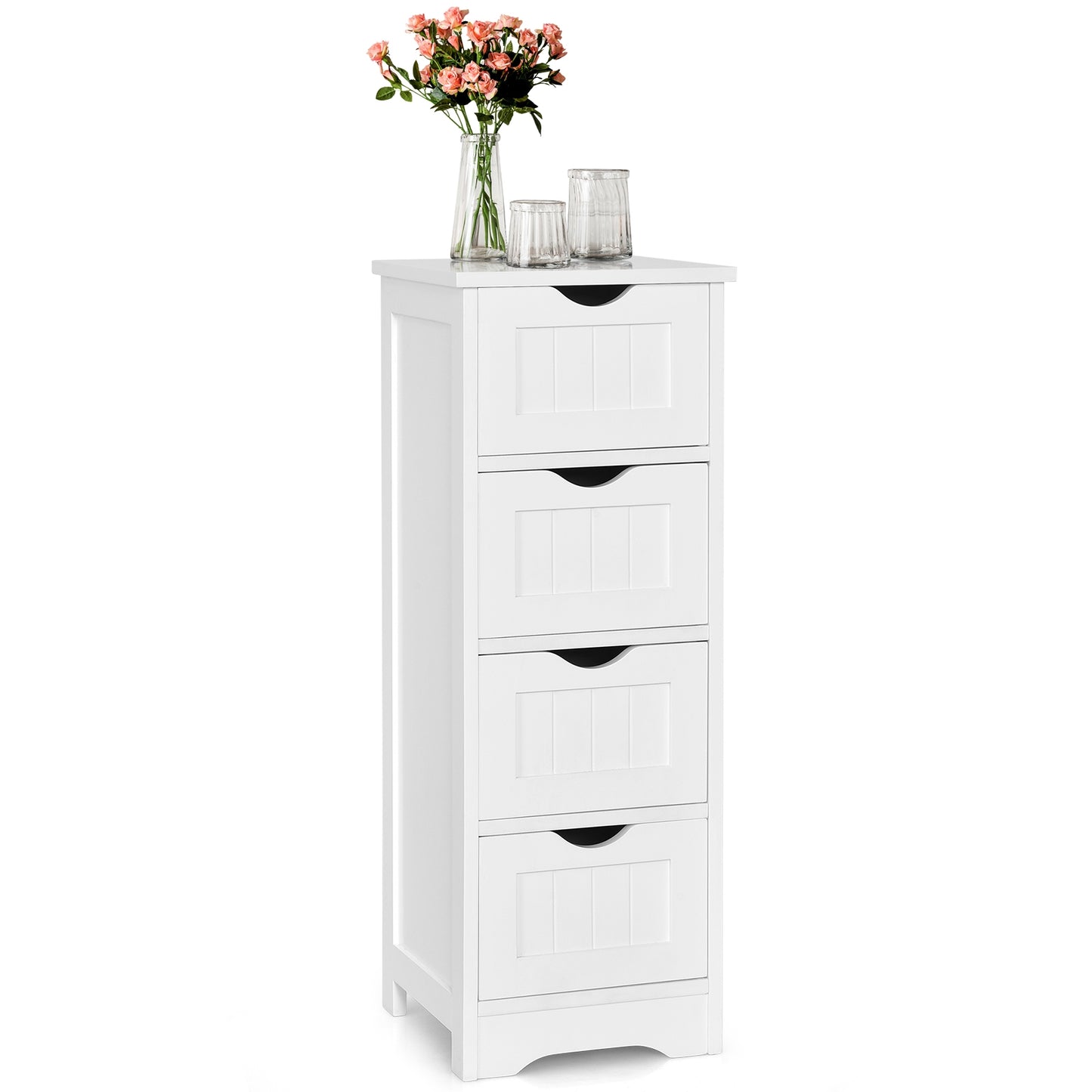 4 Drawer Floor Cabinet with Anti-Tip Device for Safe Storage