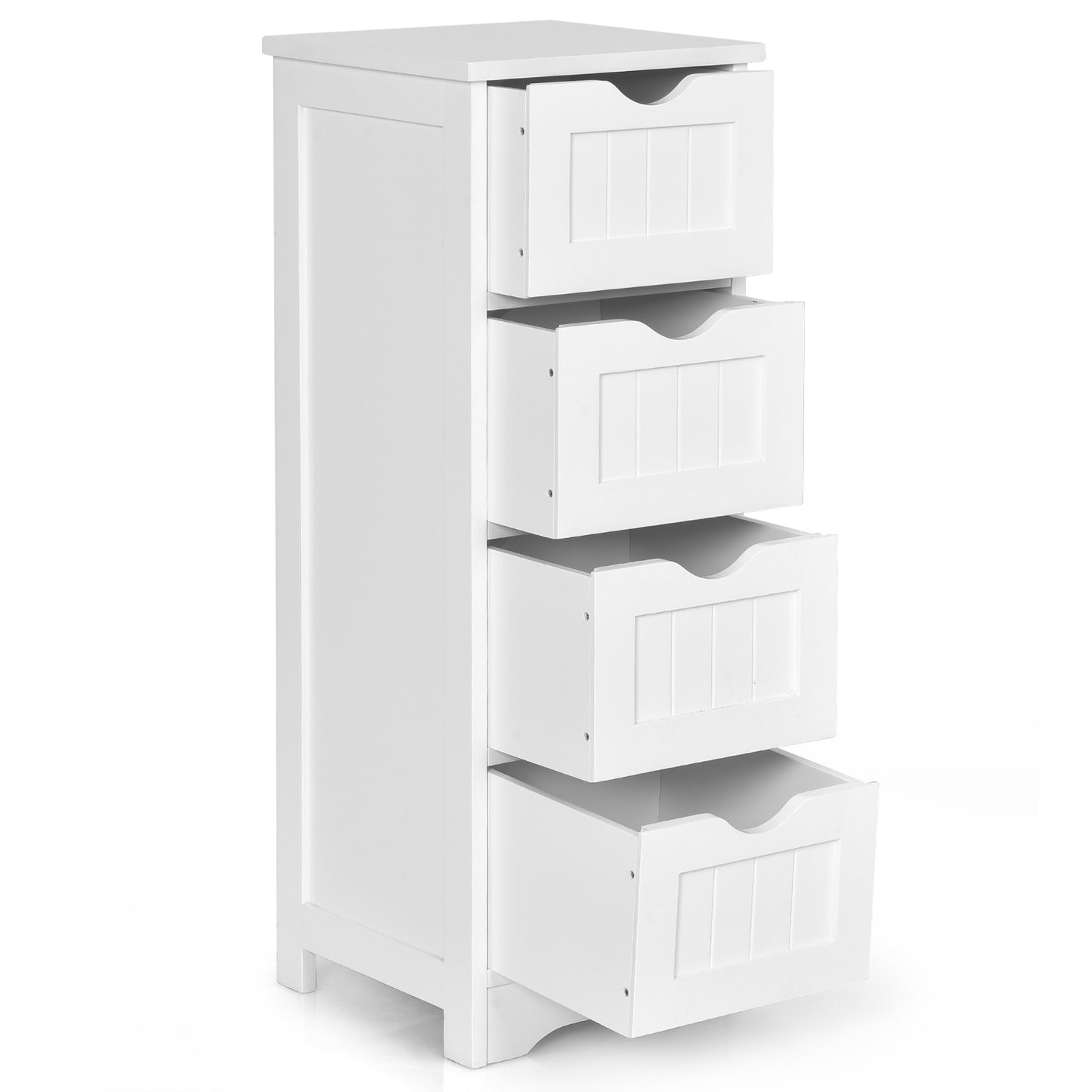 4 Drawer Floor Cabinet with Anti-Tip Device for Safe Storage