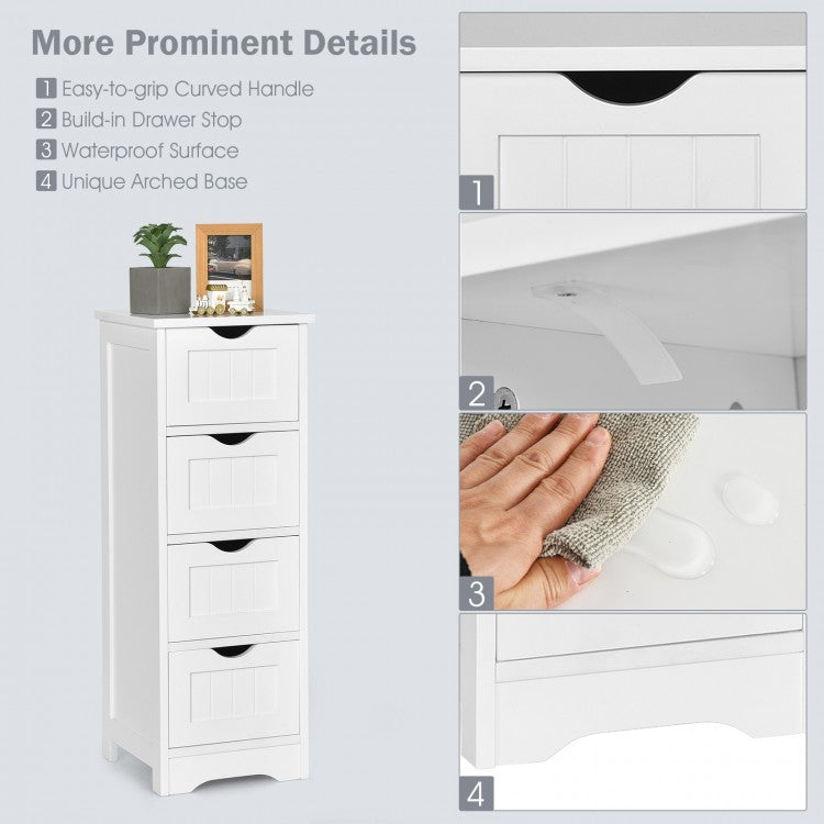 4 Drawer Floor Cabinet with Anti-Tip Device for Safe Storage