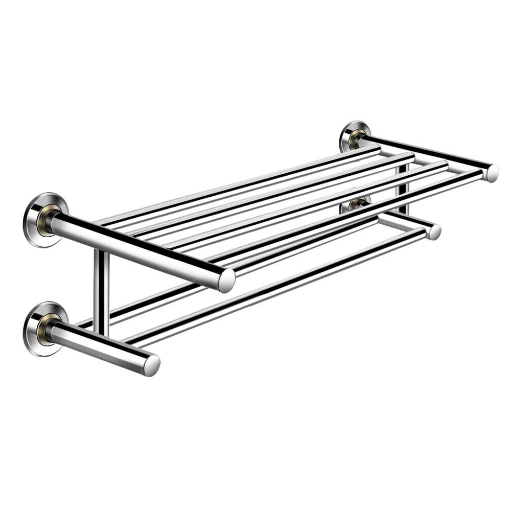 24" Wall Mounted Stainless Steel Towel Rack with 2 Tiers
