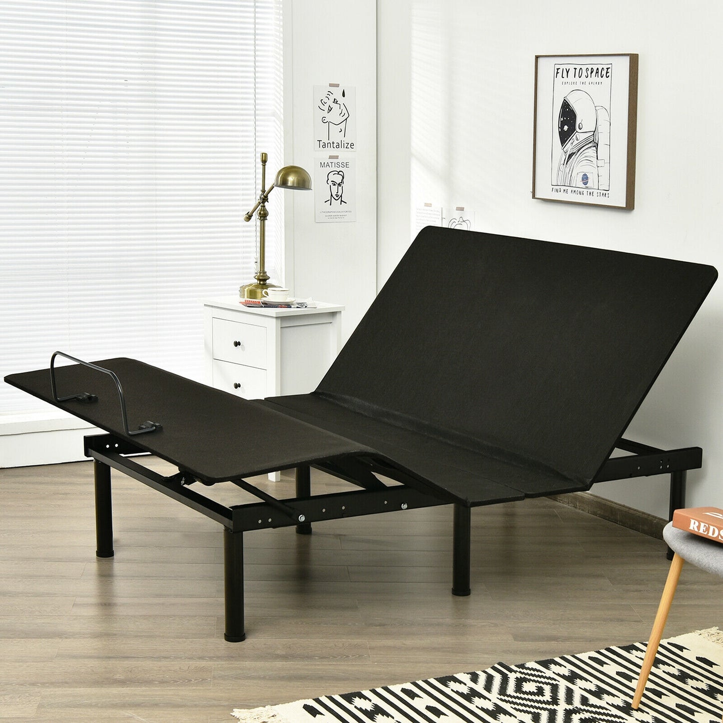 Adjustable Bed Frame with Wireless Remote and USB Ports - Queen Size