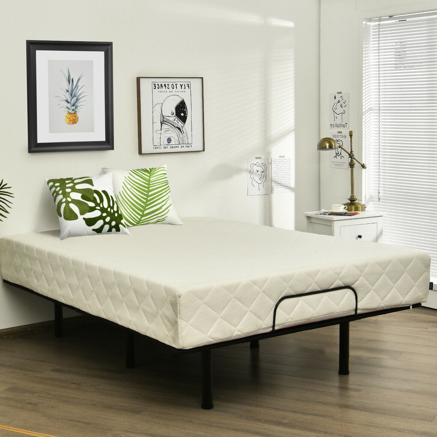 Adjustable Bed Frame with Wireless Remote and USB Ports - Queen Size