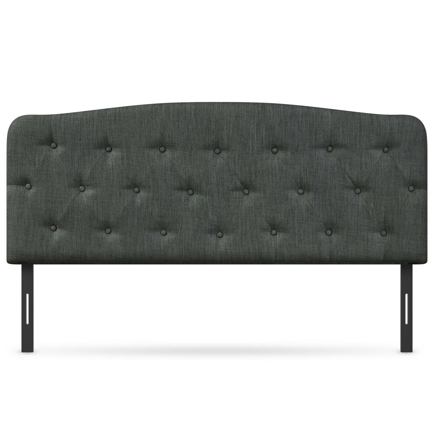 Adjustable Faux Linen Headboard for Full Size Beds - Dark Grey
