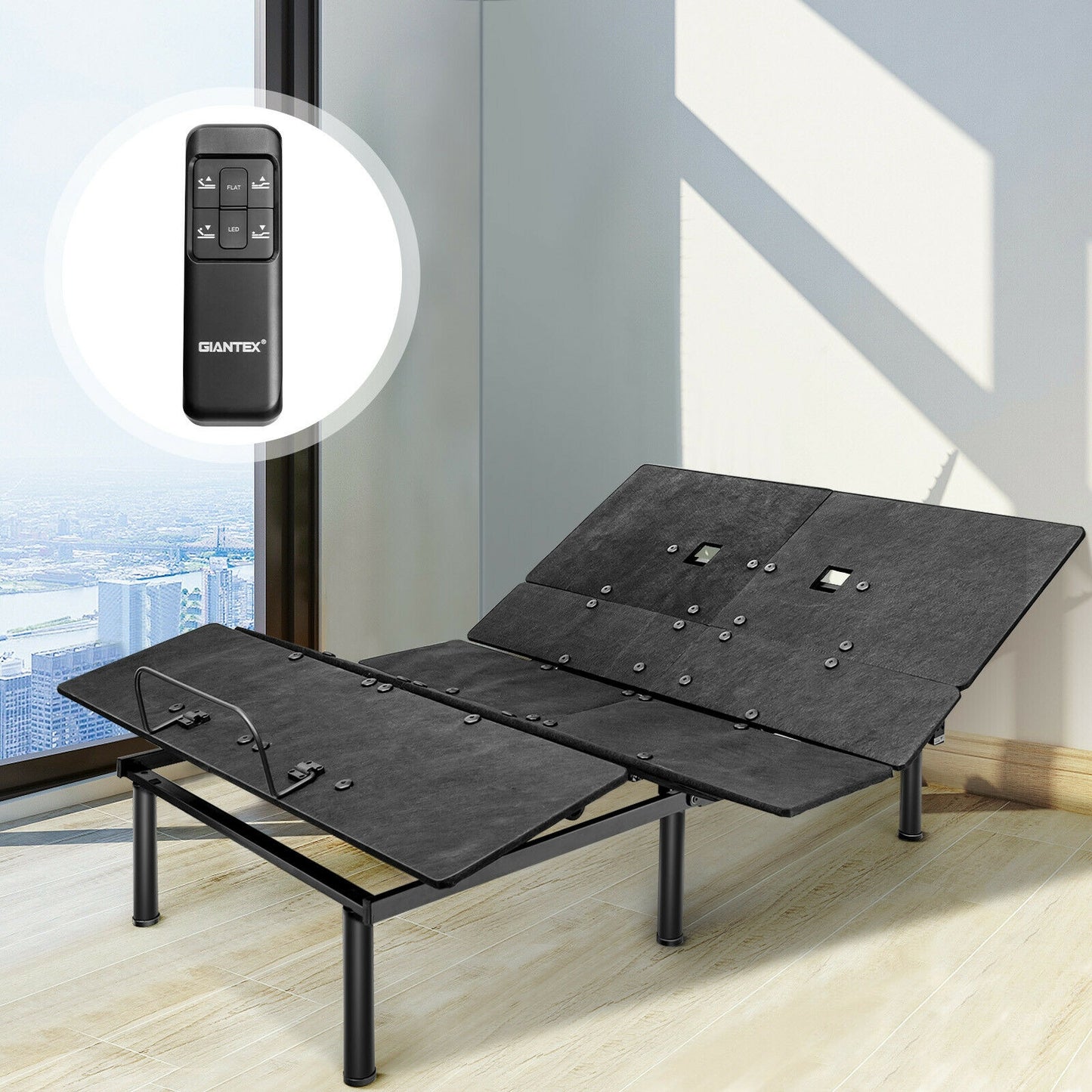 Ergonomic Adjustable Bed Base with Head and Foot Incline for Comfort - Queen Size