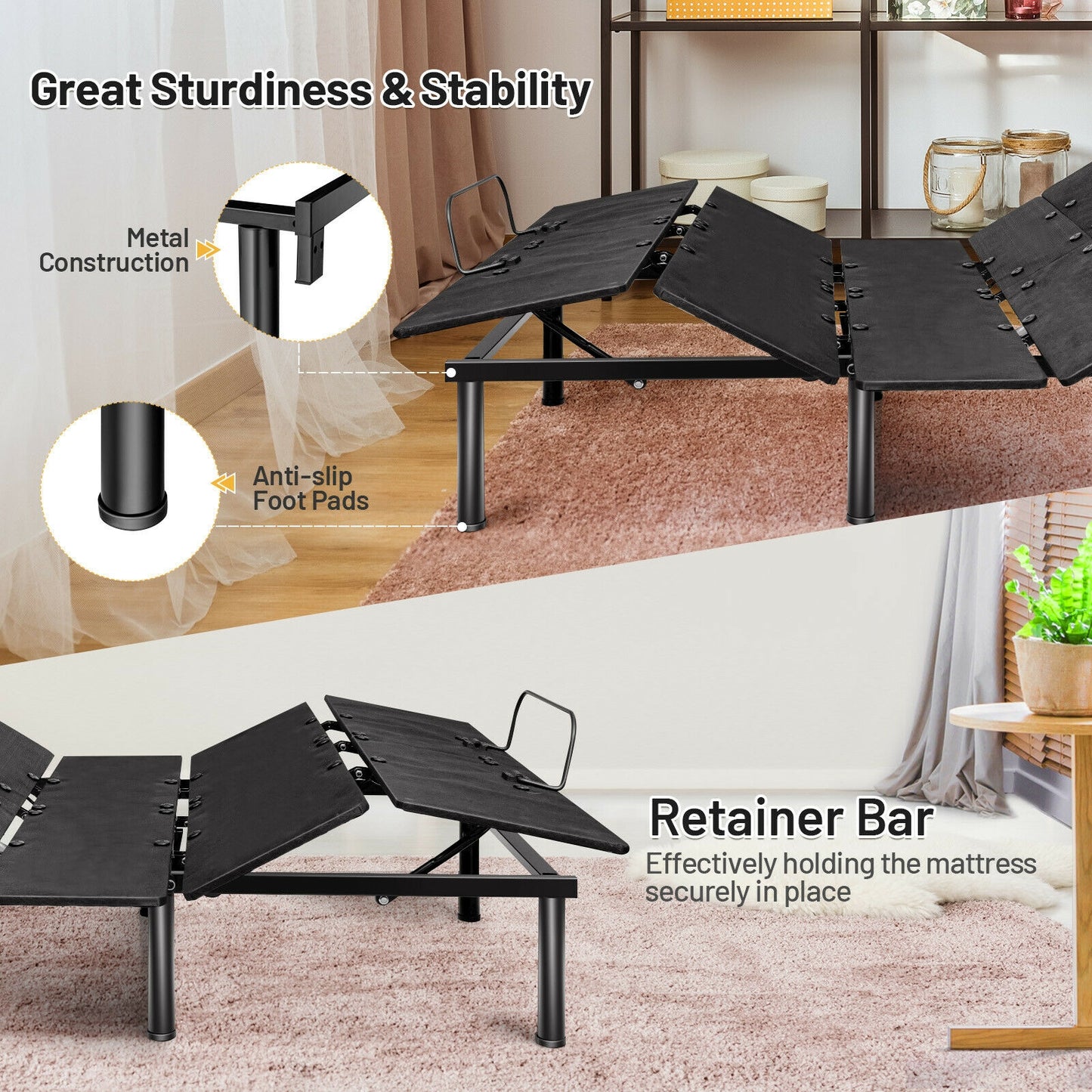Ergonomic Adjustable Bed Base with Head and Foot Incline for Comfort - Queen Size