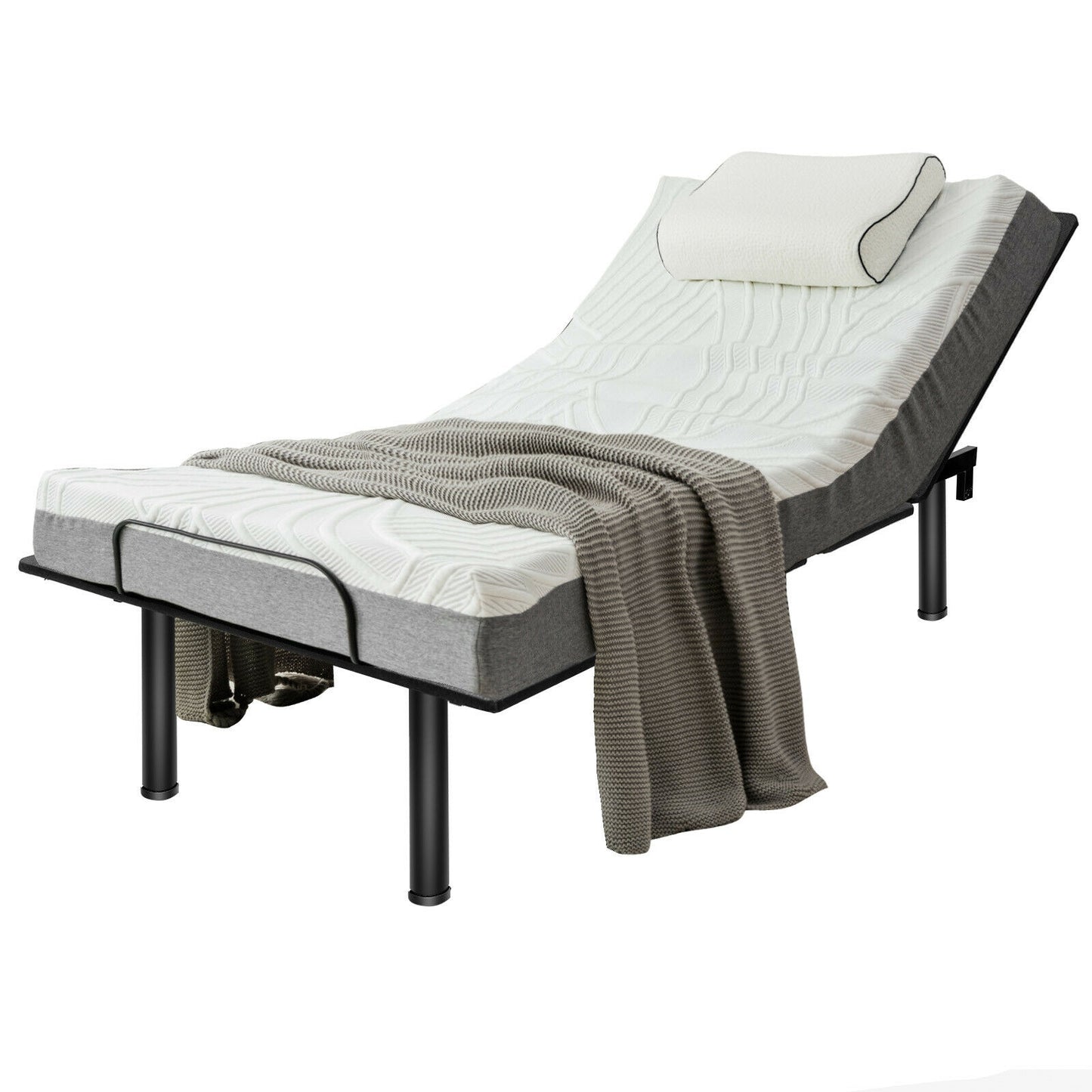 Ergonomic Adjustable Bed Base with Head and Foot Incline for Comfort - Twin XL
