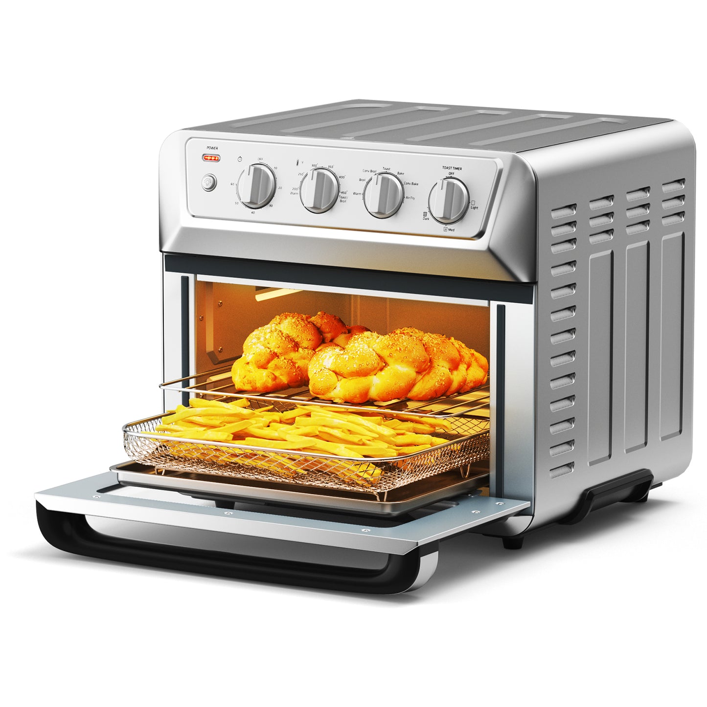 21.5QT 1800W Convection Air Fryer Toaster Oven with Recipe Book