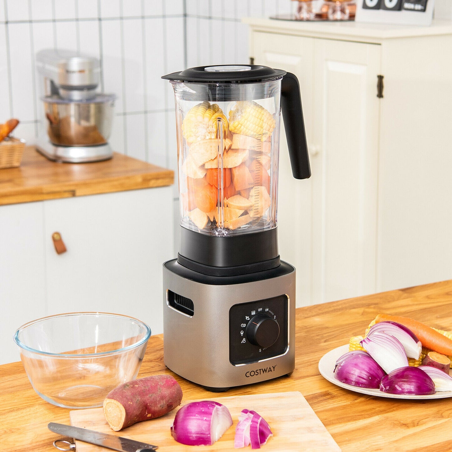 1500W Professional 5 Speed Blender with 5 Pre Set Functions & 68oz Tritan Jar