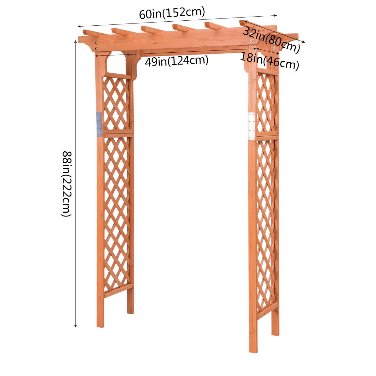 Elegant 7 Foot Wooden Garden Arbor Arch for Climbing Plants and Vines