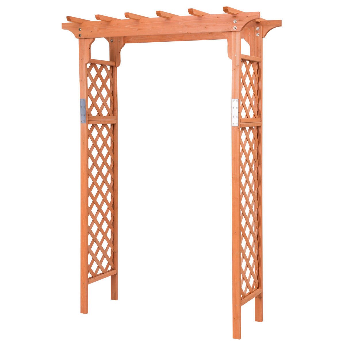 Elegant 7 Foot Wooden Garden Arbor Arch for Climbing Plants and Vines